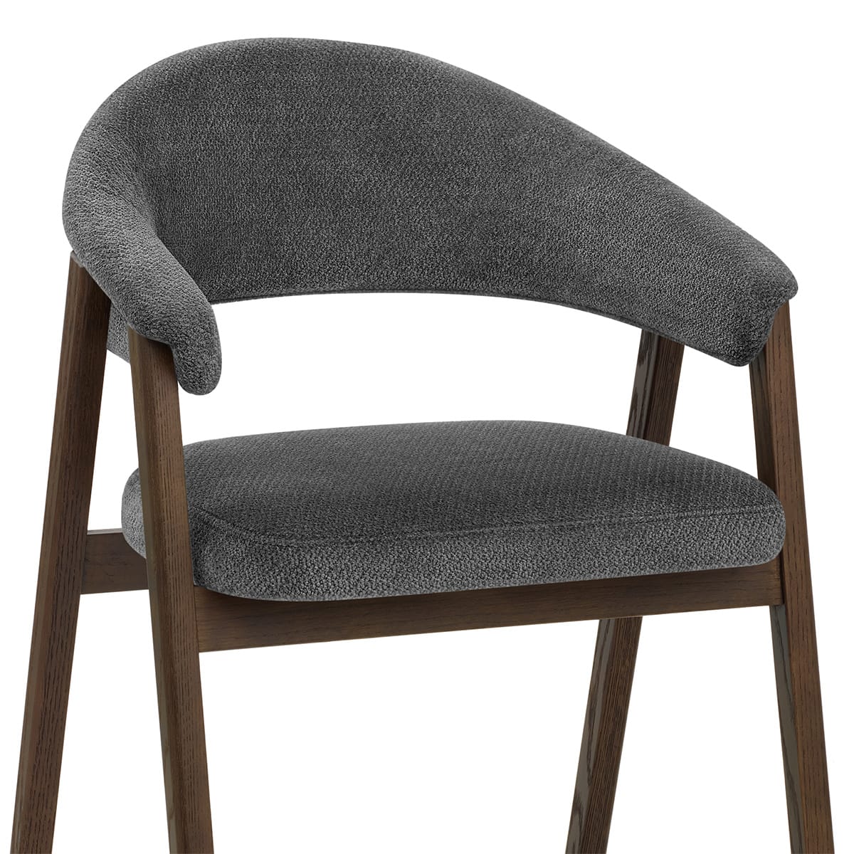 Amber Dark Oak Chair Charcoal Fabric