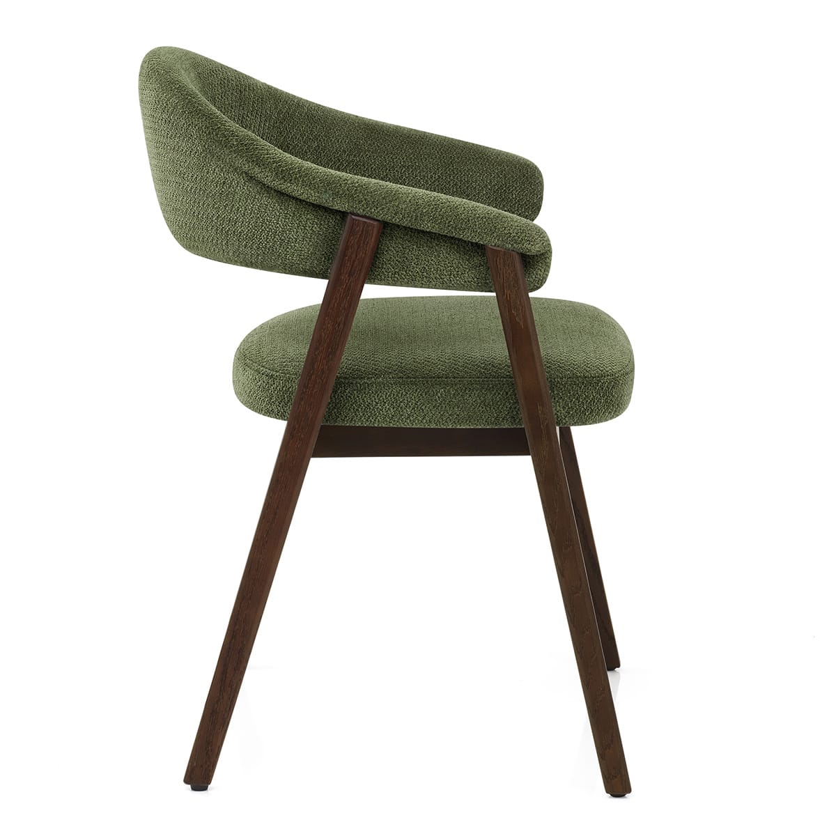 Amber Dark Oak Chair Green Fabric
