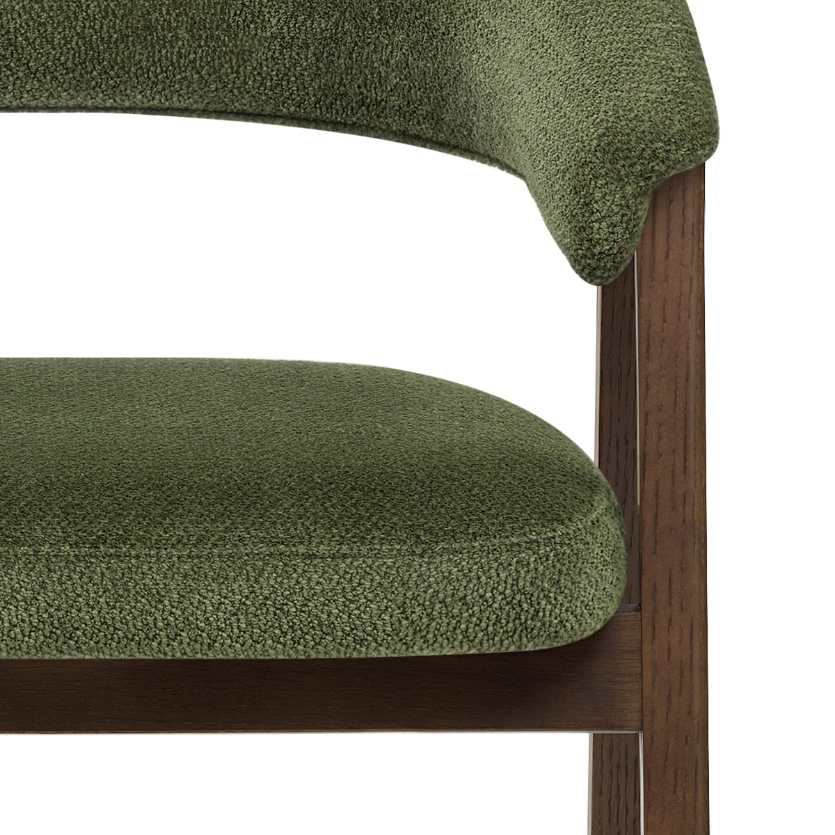Amber Dark Oak Chair Green Fabric