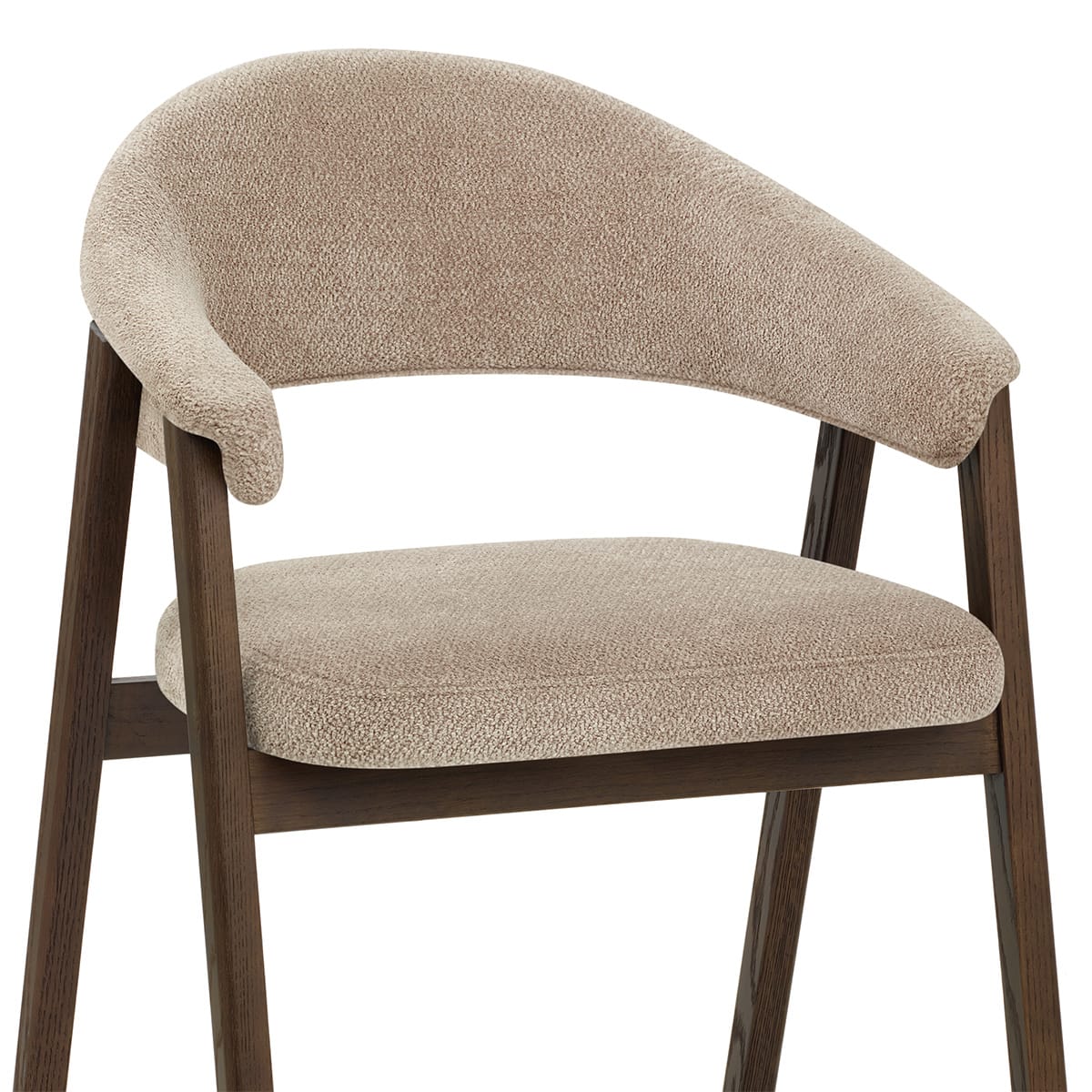 Amber Dark Oak Chair Tweed Fabric