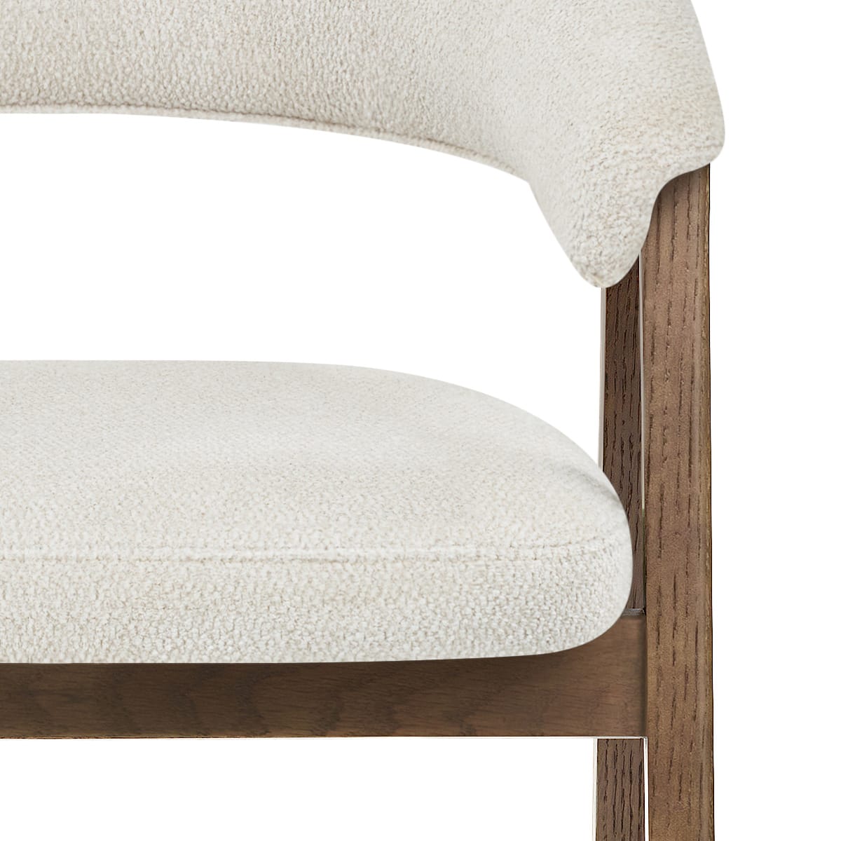 Amber Light Oak Chair Ivory Fabric