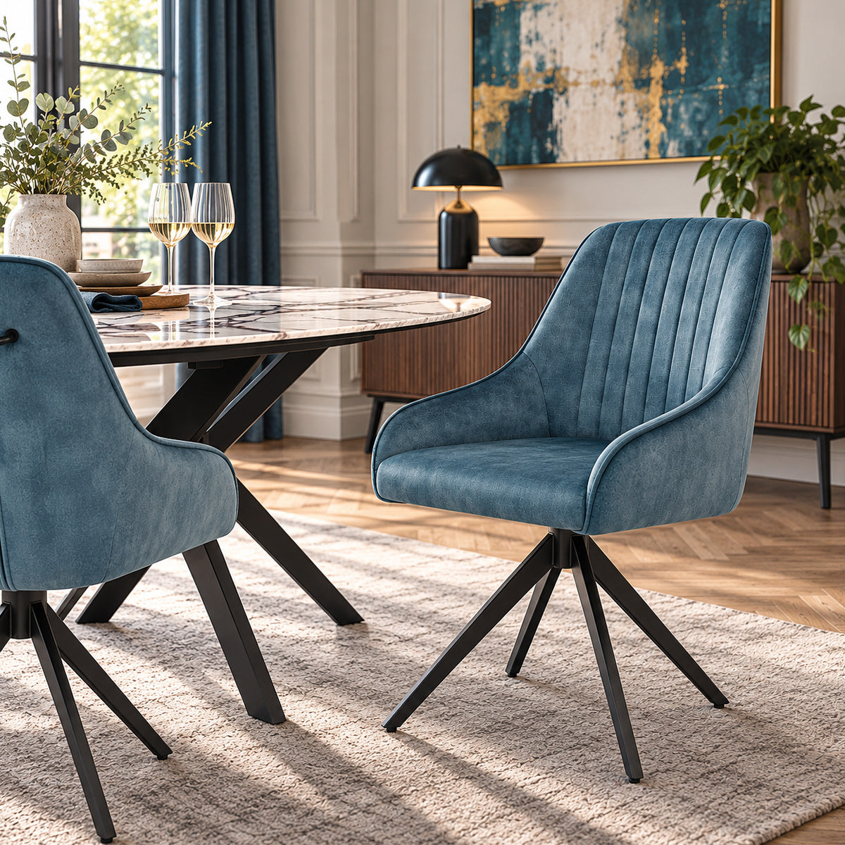 Amelia Chair Blue Velvet