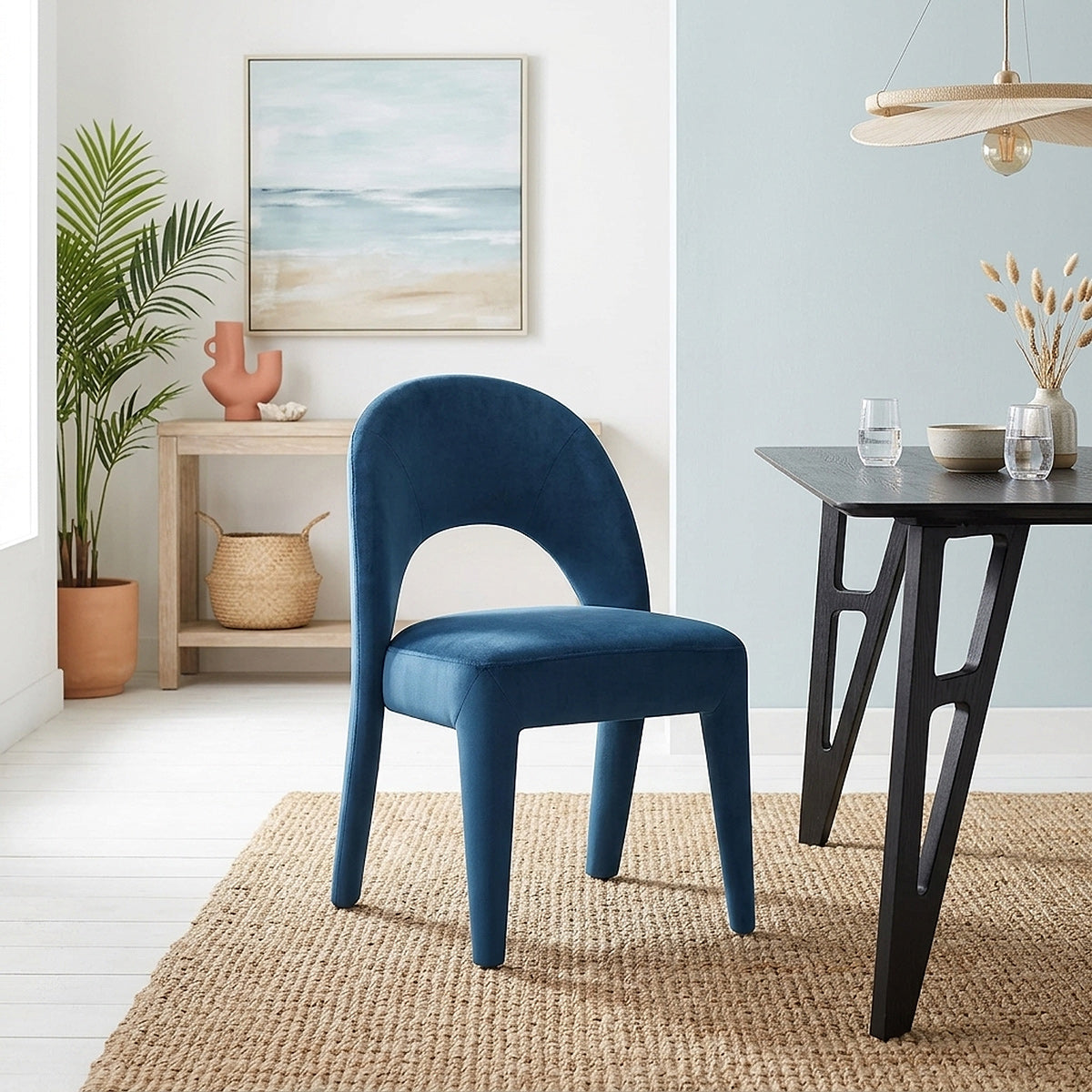 Amore Chair Blue Velvet