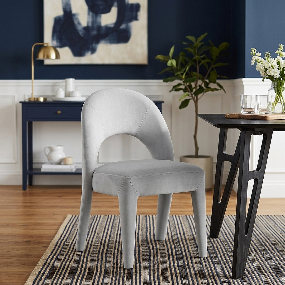 Amore Chair Grey Velvet