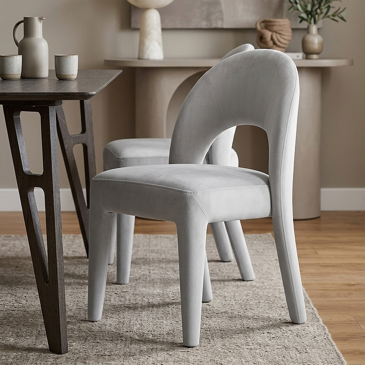 Amore Chair Grey Velvet