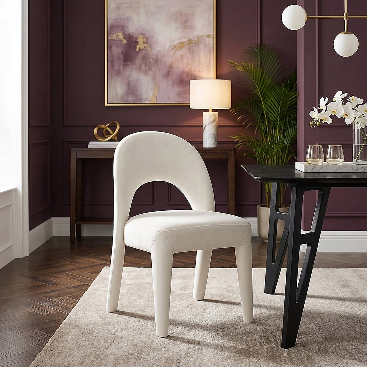 Amore Chair Ivory Velvet