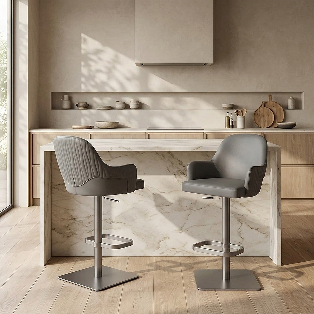Antonia Graphite Stool Dark Grey