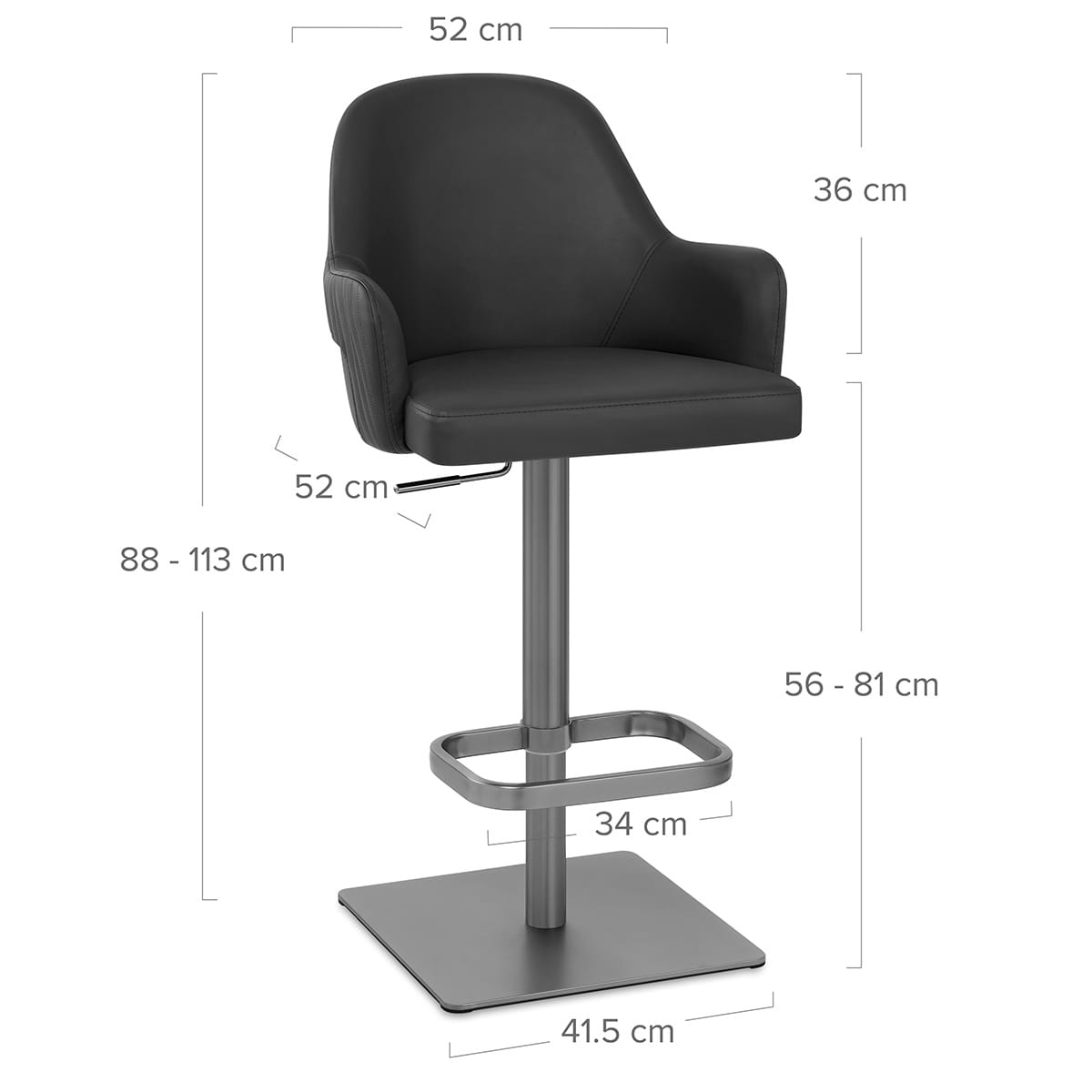 Antonia Graphite Stool Black