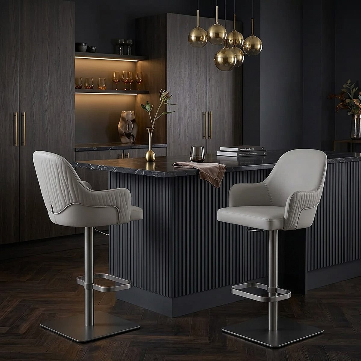 Antonia Graphite Stool Light Grey