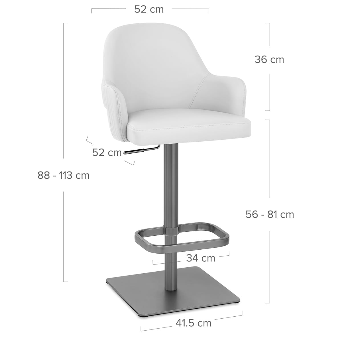 Antonia Graphite Stool White