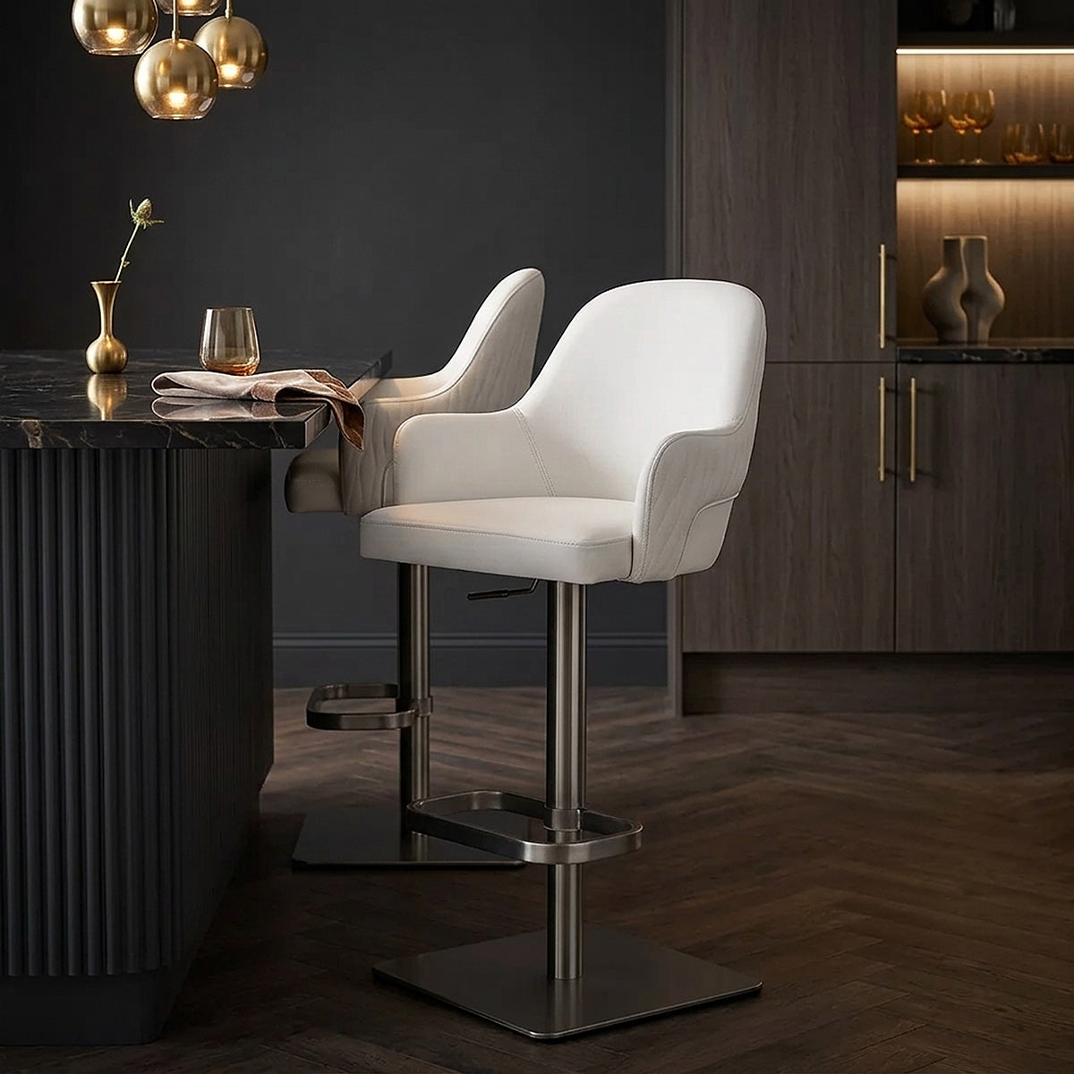 Antonia Graphite Stool White