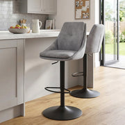 Aria Bar Stool Grey Velvet