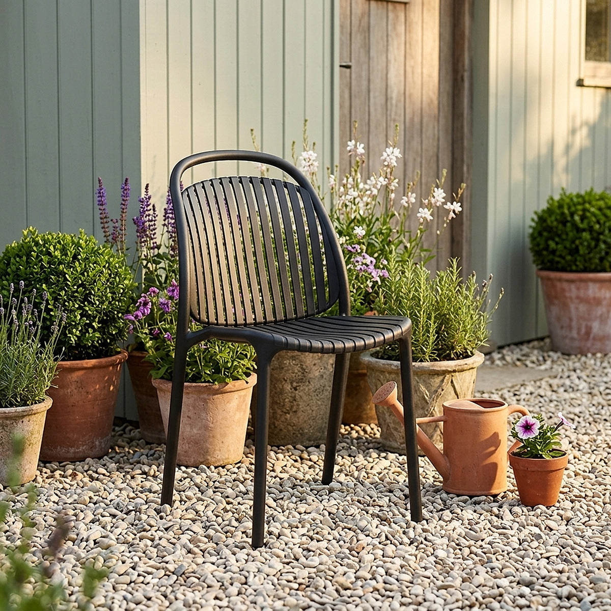 Arlo Stackable Outdoor Chair Black