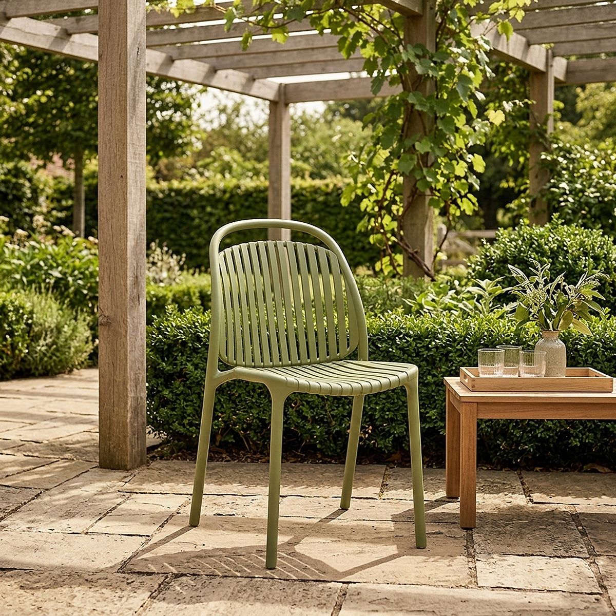 Arlo Stackable Outdoor Chair Green