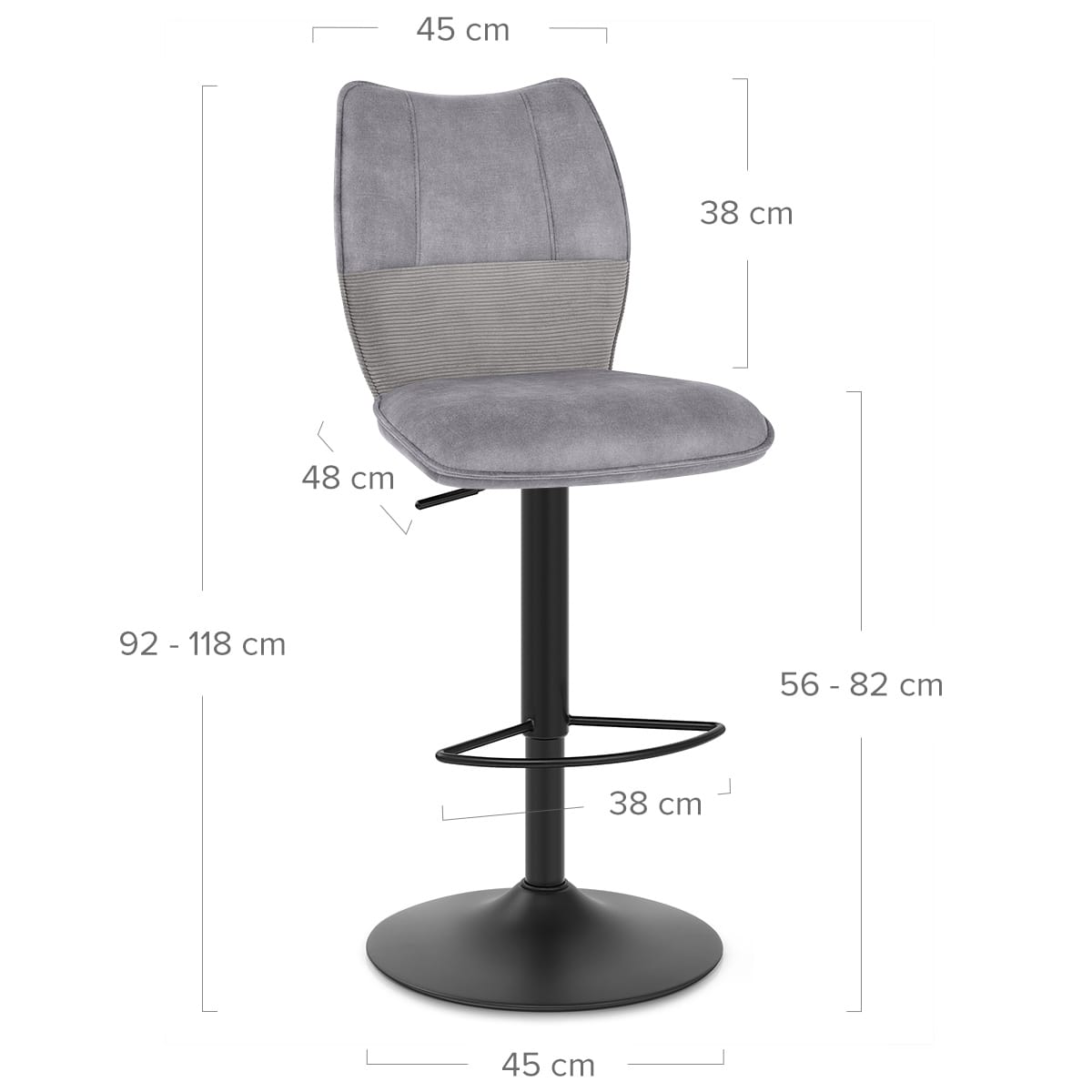 Art Bar Stool Grey Velvet