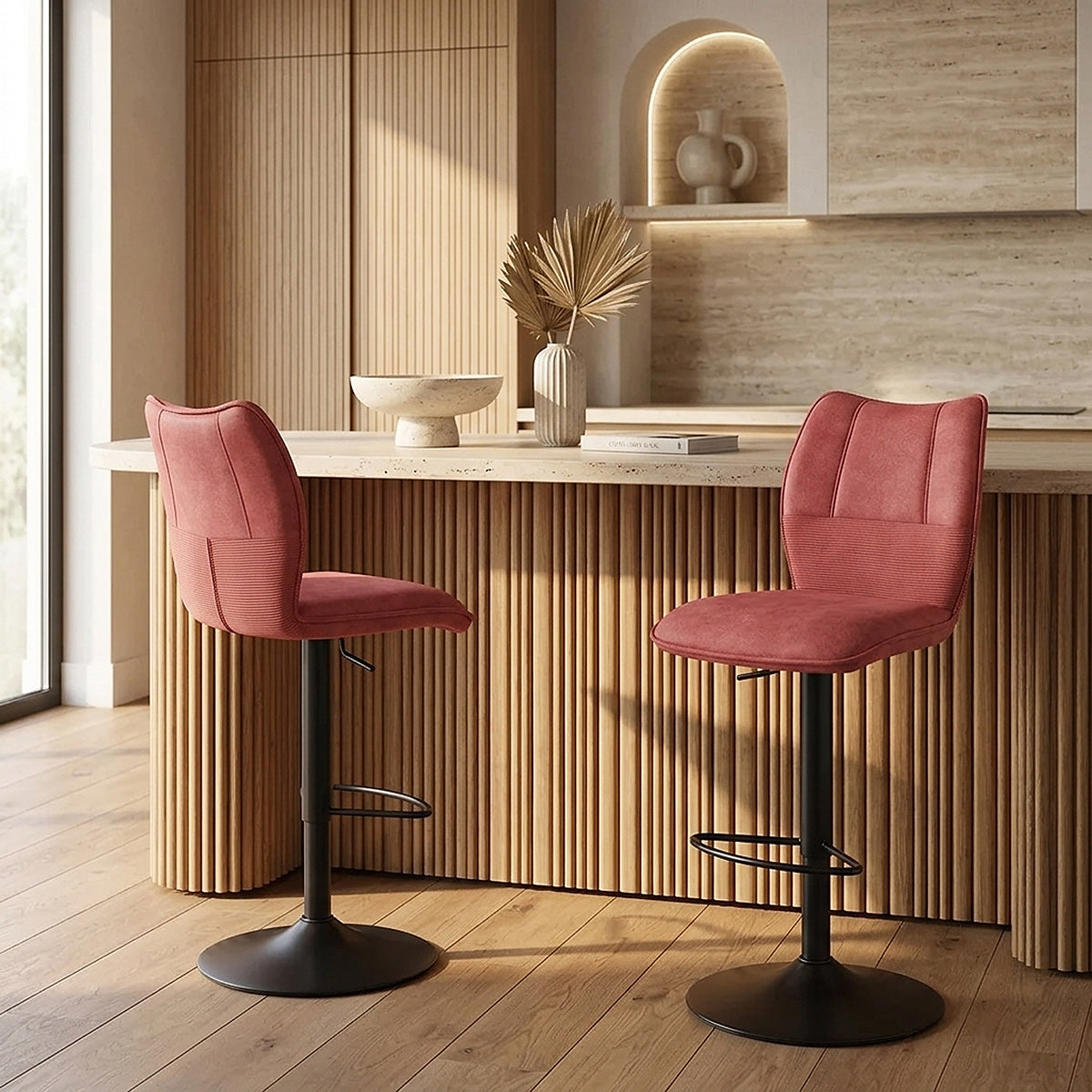 Art Bar Stool Pink Velvet