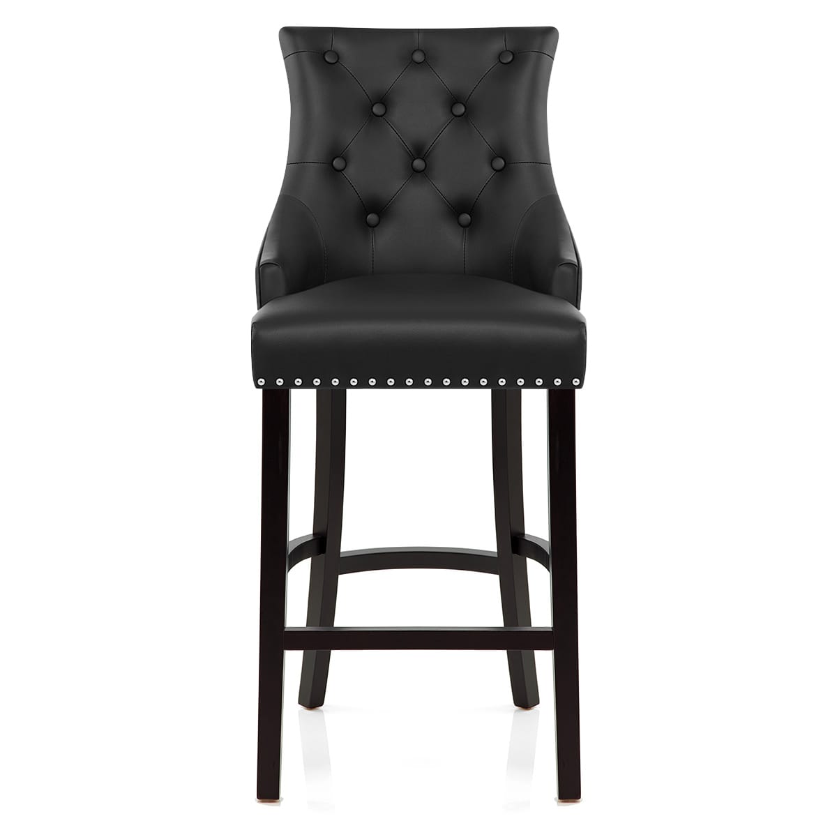 Ascot Bar Stool Black Leather