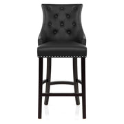 Ascot Bar Stool Black Leather