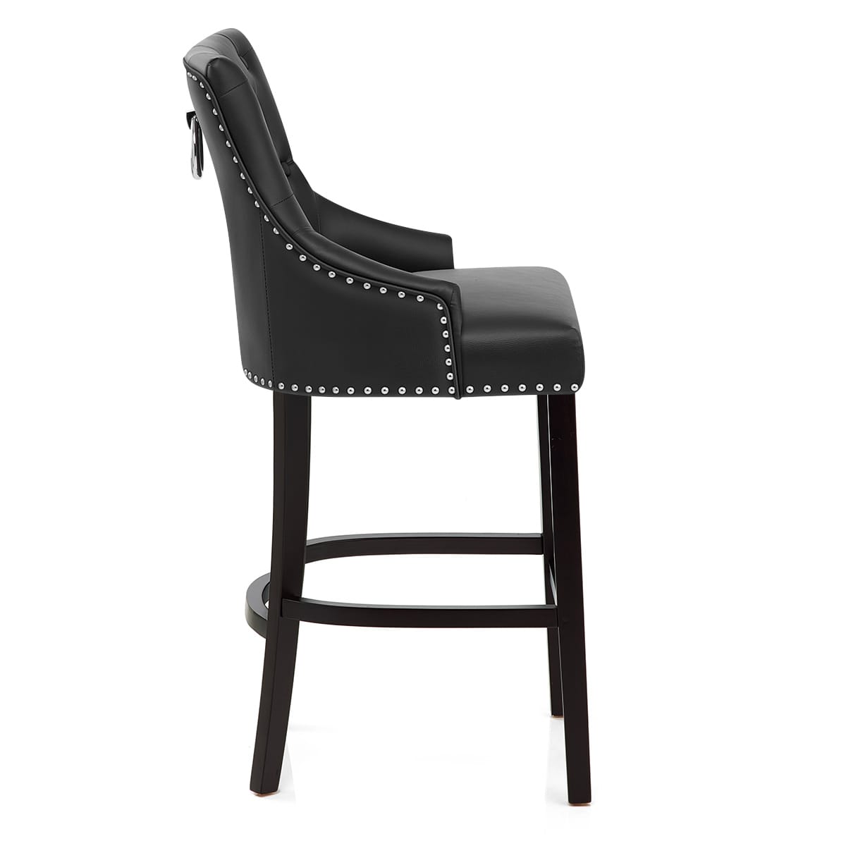 Ascot Bar Stool Black Leather