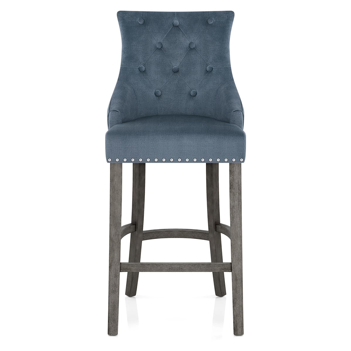 Ascot Bar Stool Blue Fabric