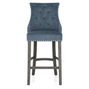 Ascot Bar Stool Blue Fabric