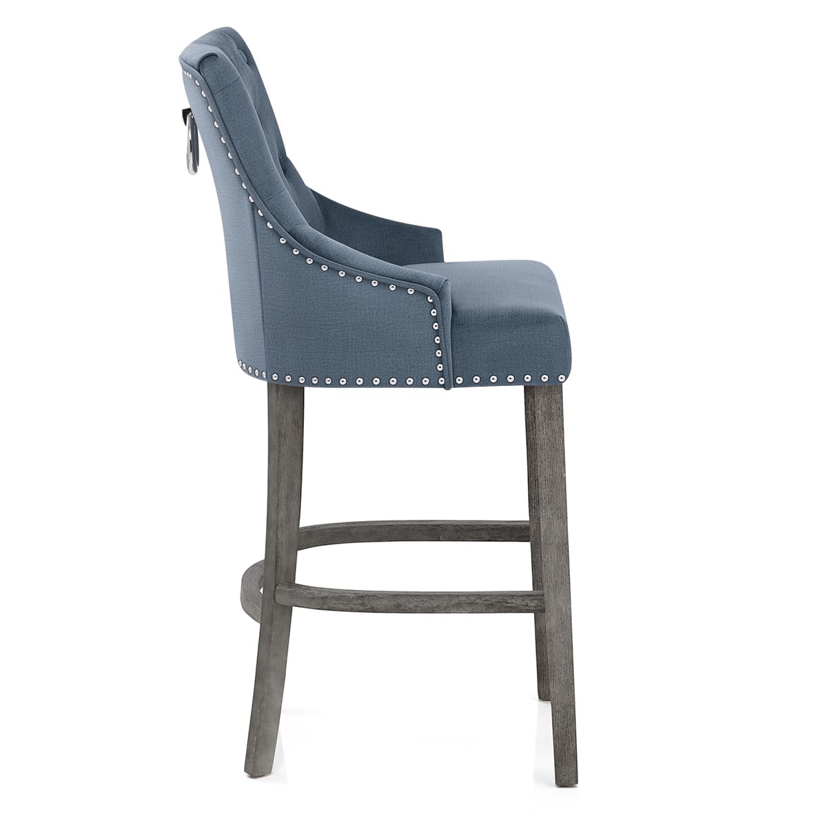Ascot Bar Stool Blue Fabric