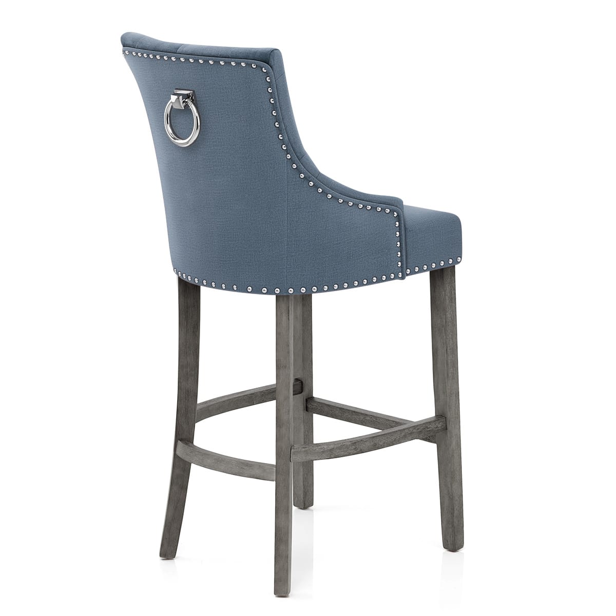 Ascot Bar Stool Blue Fabric