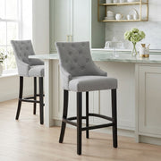 Ascot Bar Stool Grey Fabric