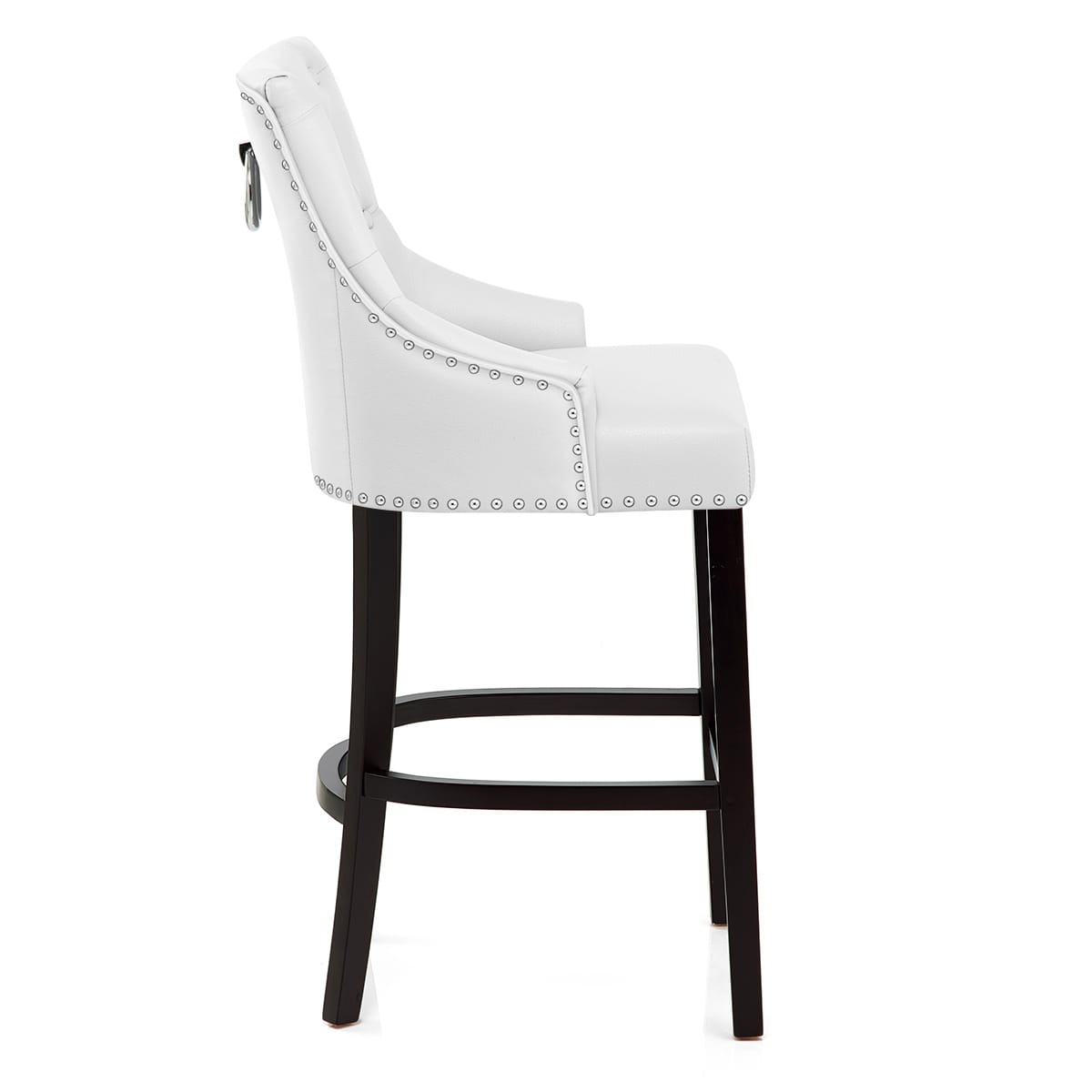 Ascot Bar Stool White Leather