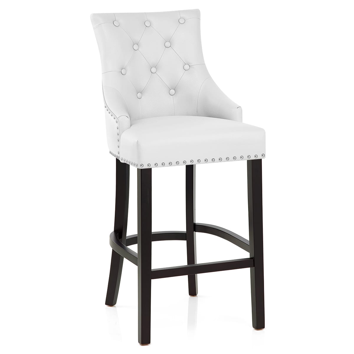 Ascot Bar Stool White Leather