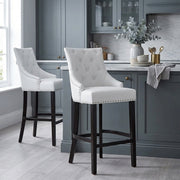 Ascot Bar Stool White Leather