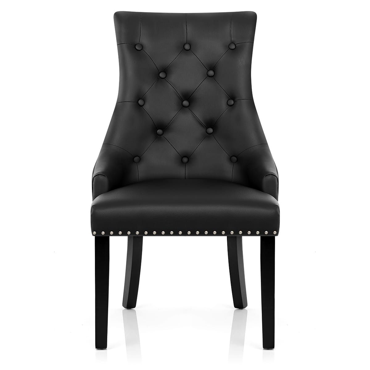 Ascot Dining Chair Black Leather