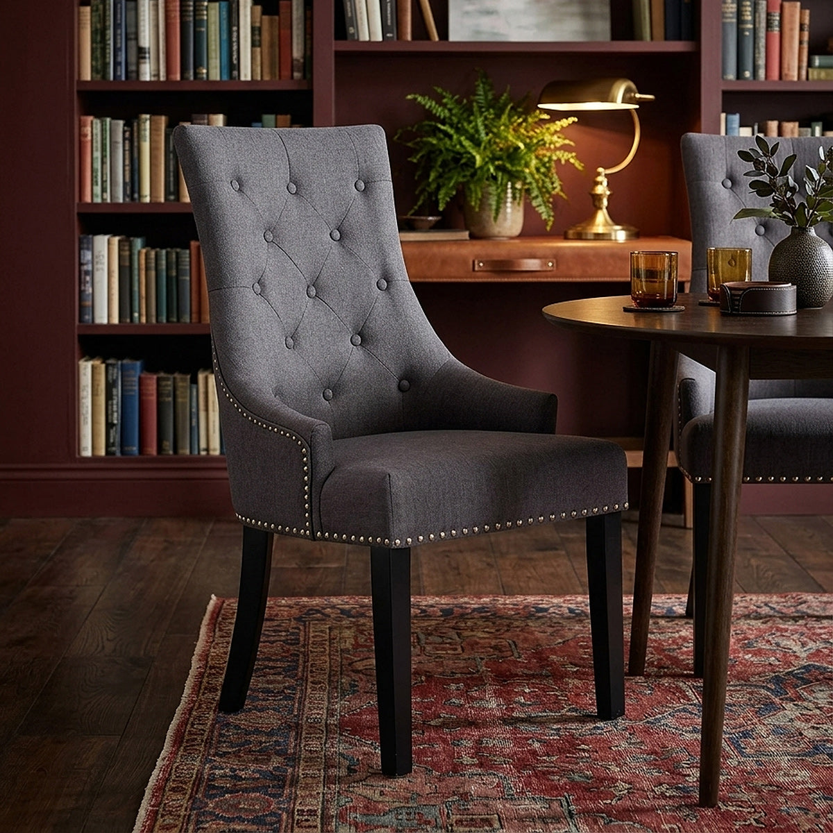 Ascot Dining Chair Charcoal Fabric