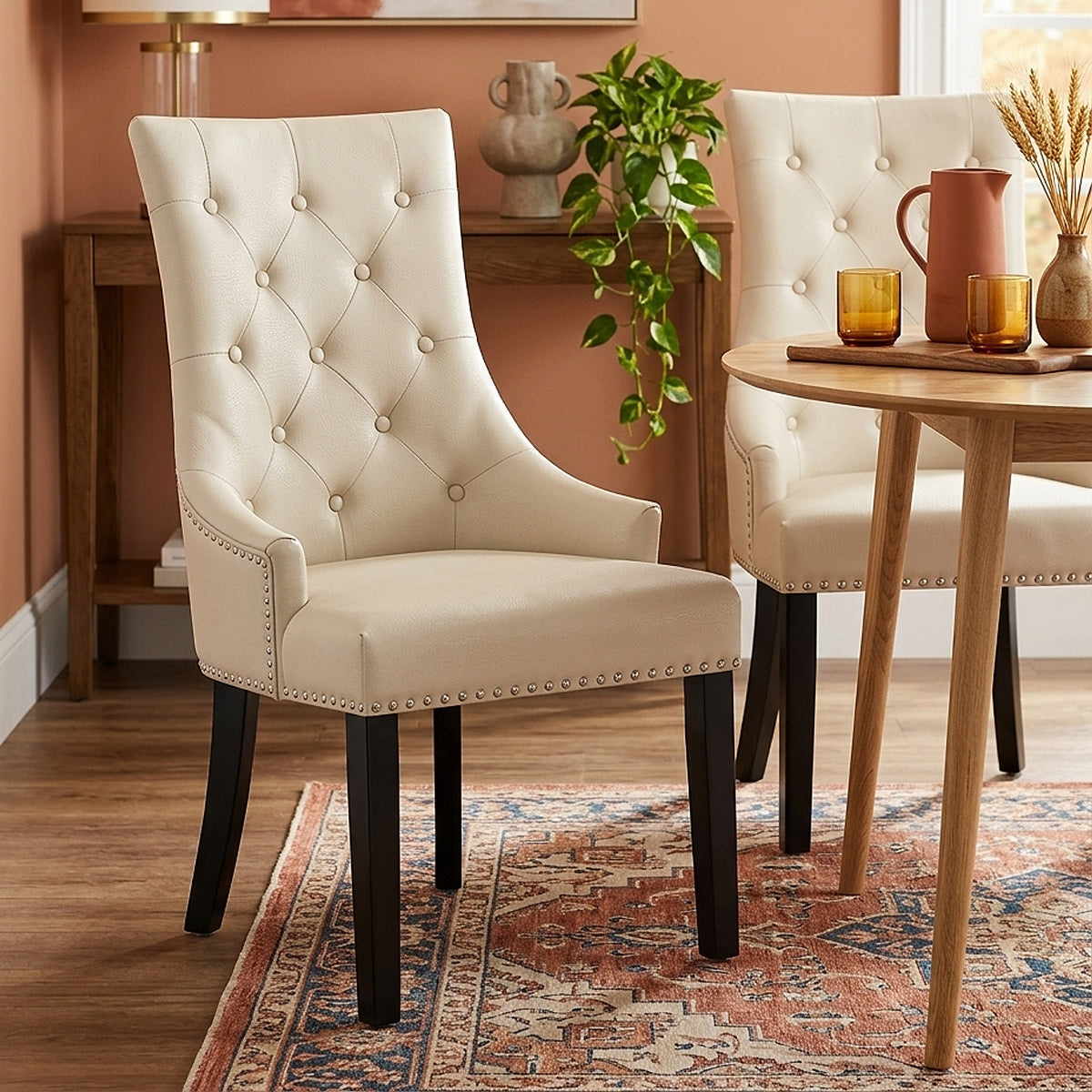 Ascot Dining Chair Cream Leather