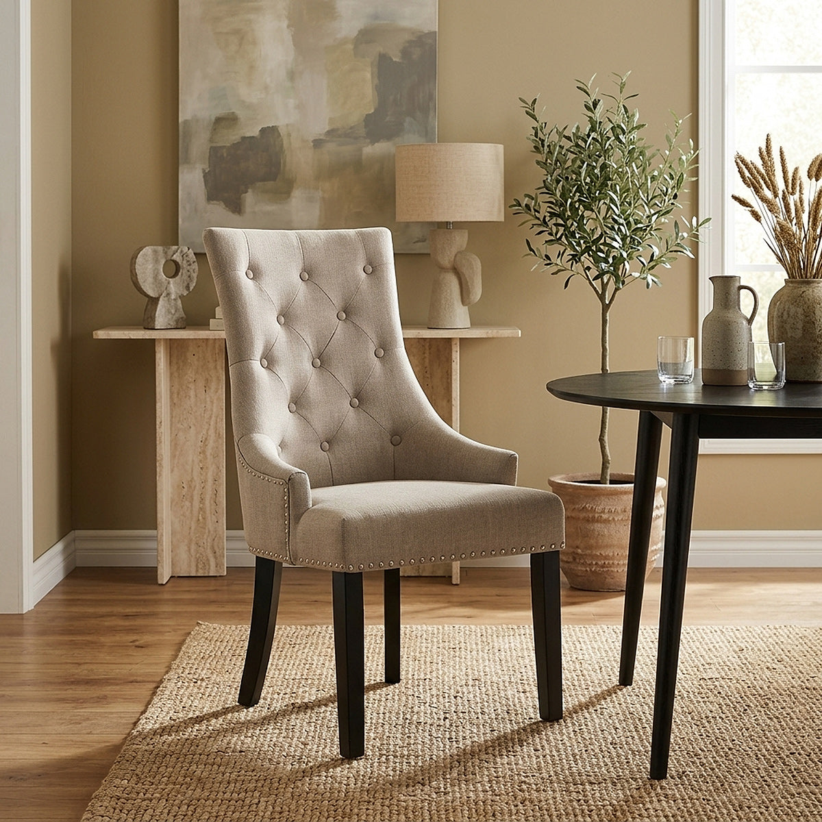 Ascot Dining Chair Tweed Fabric