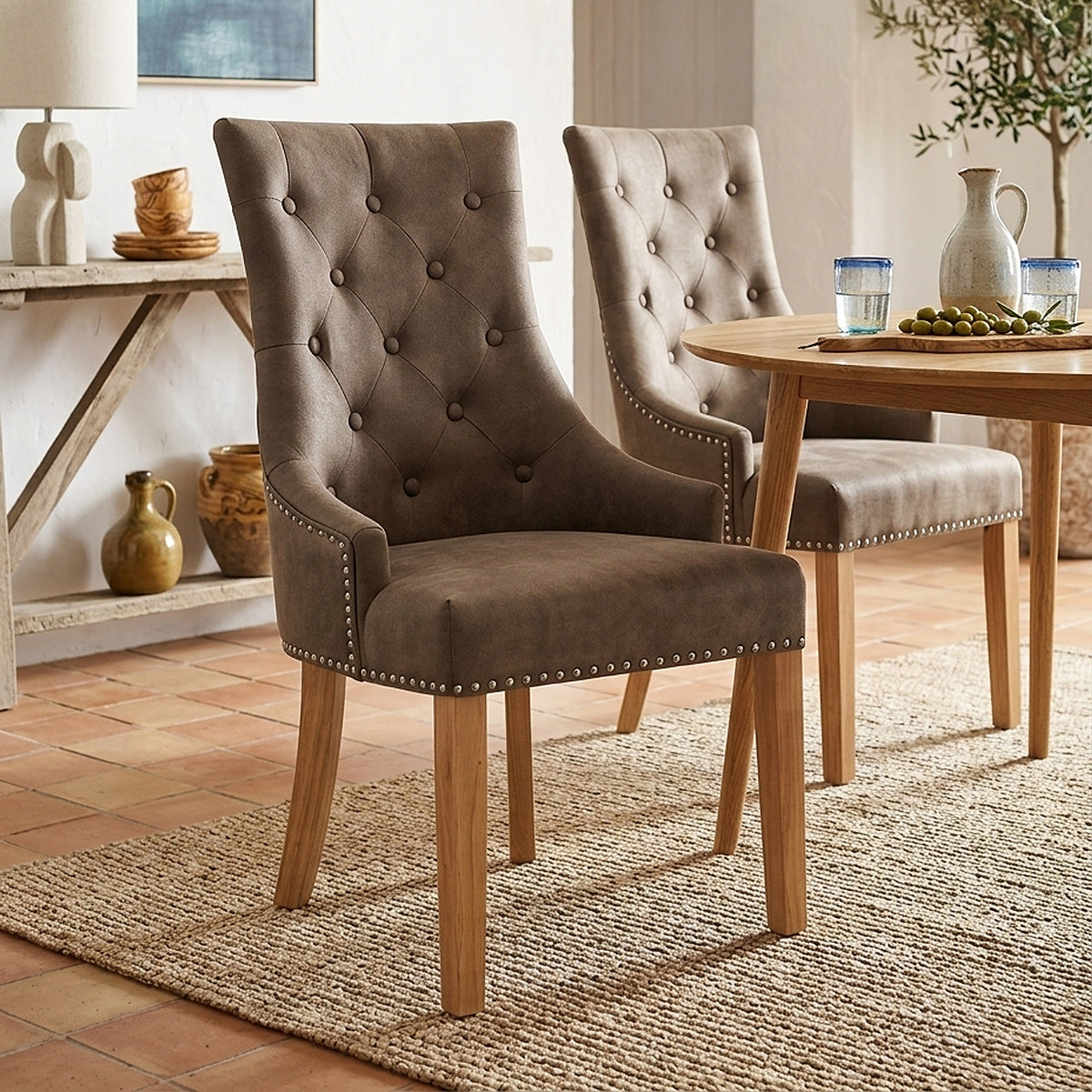 Ascot Oak Dining Chair Antique Brown