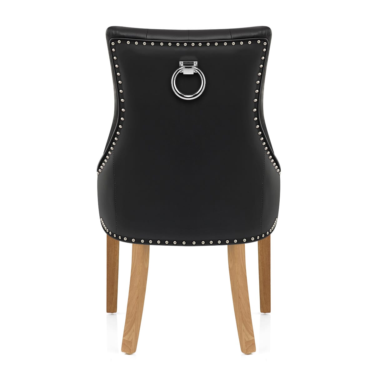 Ascot Oak Dining Chair Black Leather