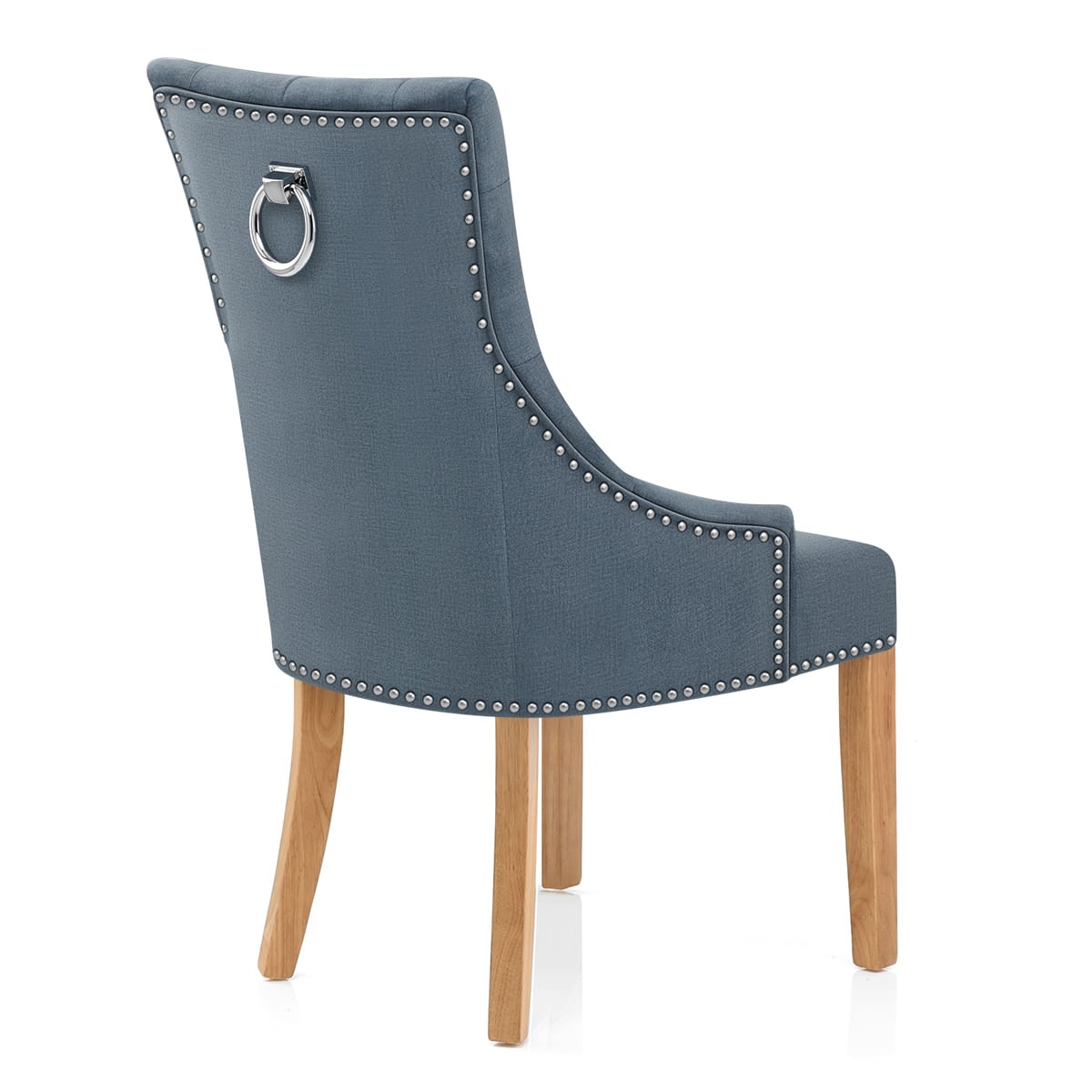 Ascot Oak Dining Chair Blue Fabric