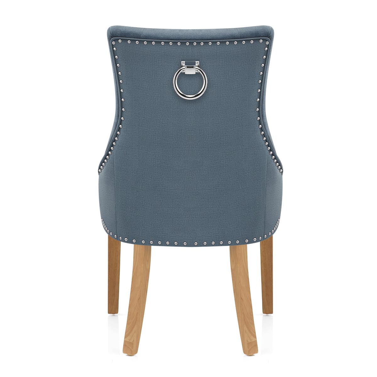 Ascot Oak Dining Chair Blue Fabric
