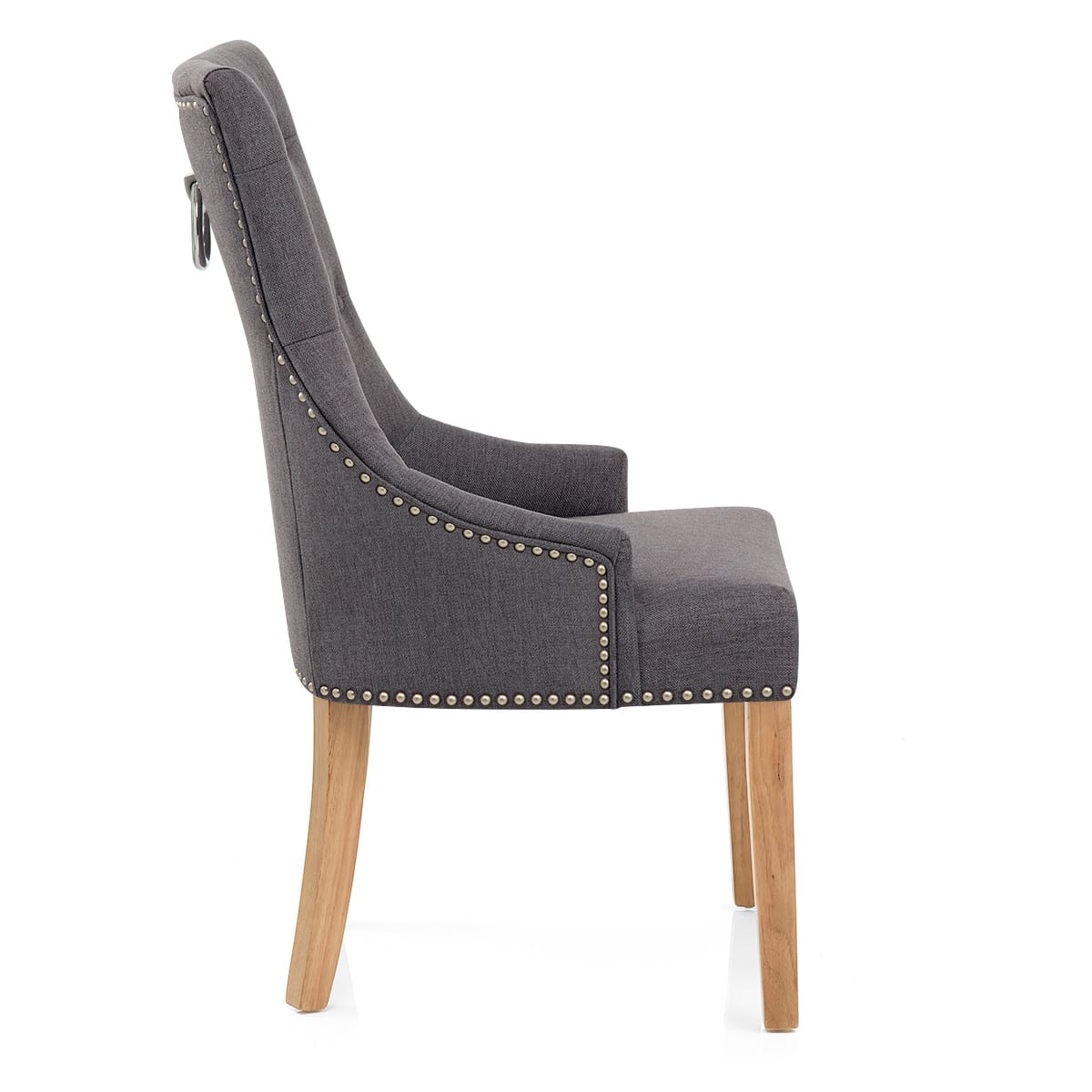 Ascot Oak Dining Chair Charcoal Fabric