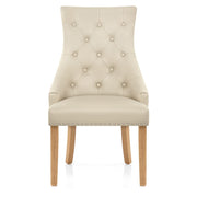 Ascot Oak Dining Chair Cream Leather