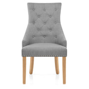 Ascot Oak Dining Chair Grey Fabric