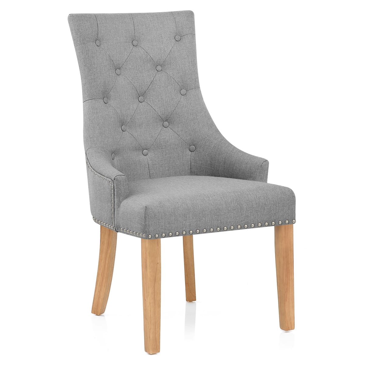 Ascot Oak Dining Chair Grey Fabric