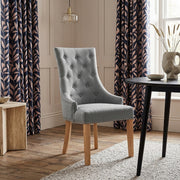 Ascot Oak Dining Chair Grey Fabric