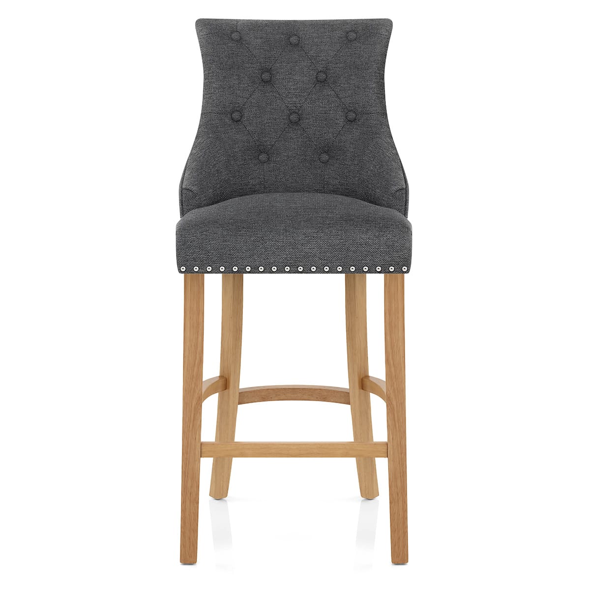 Ascot Oak Stool Charcoal Fabric