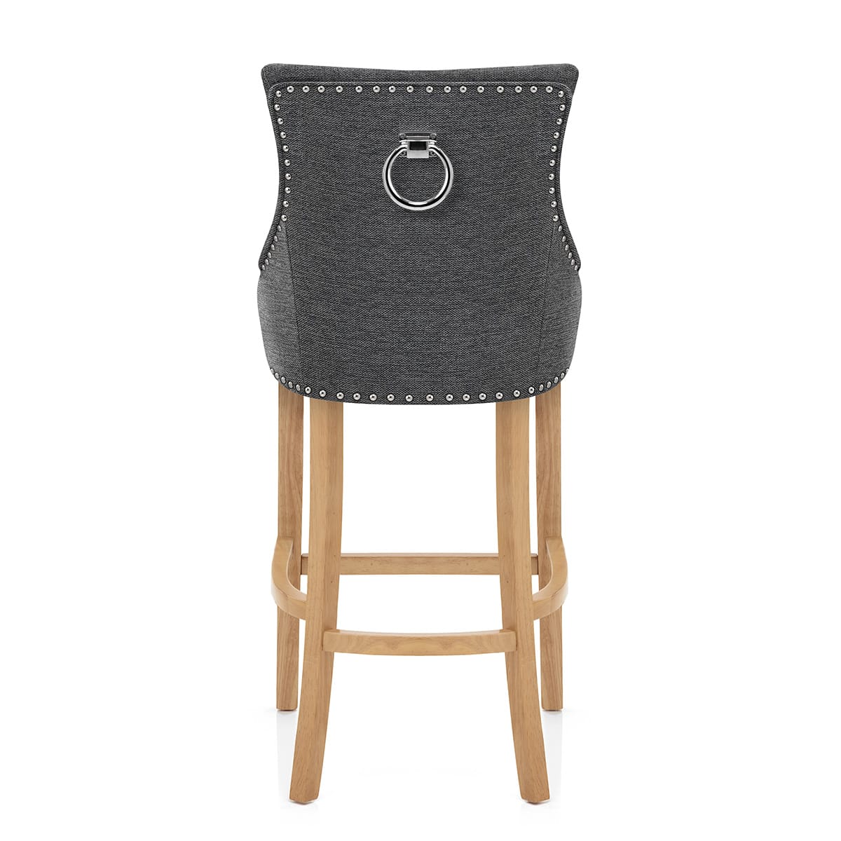 Ascot Oak Stool Charcoal Fabric
