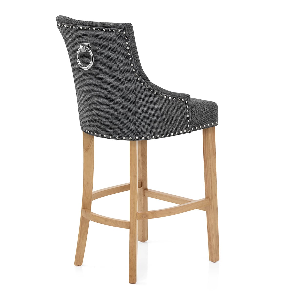 Ascot Oak Stool Charcoal Fabric