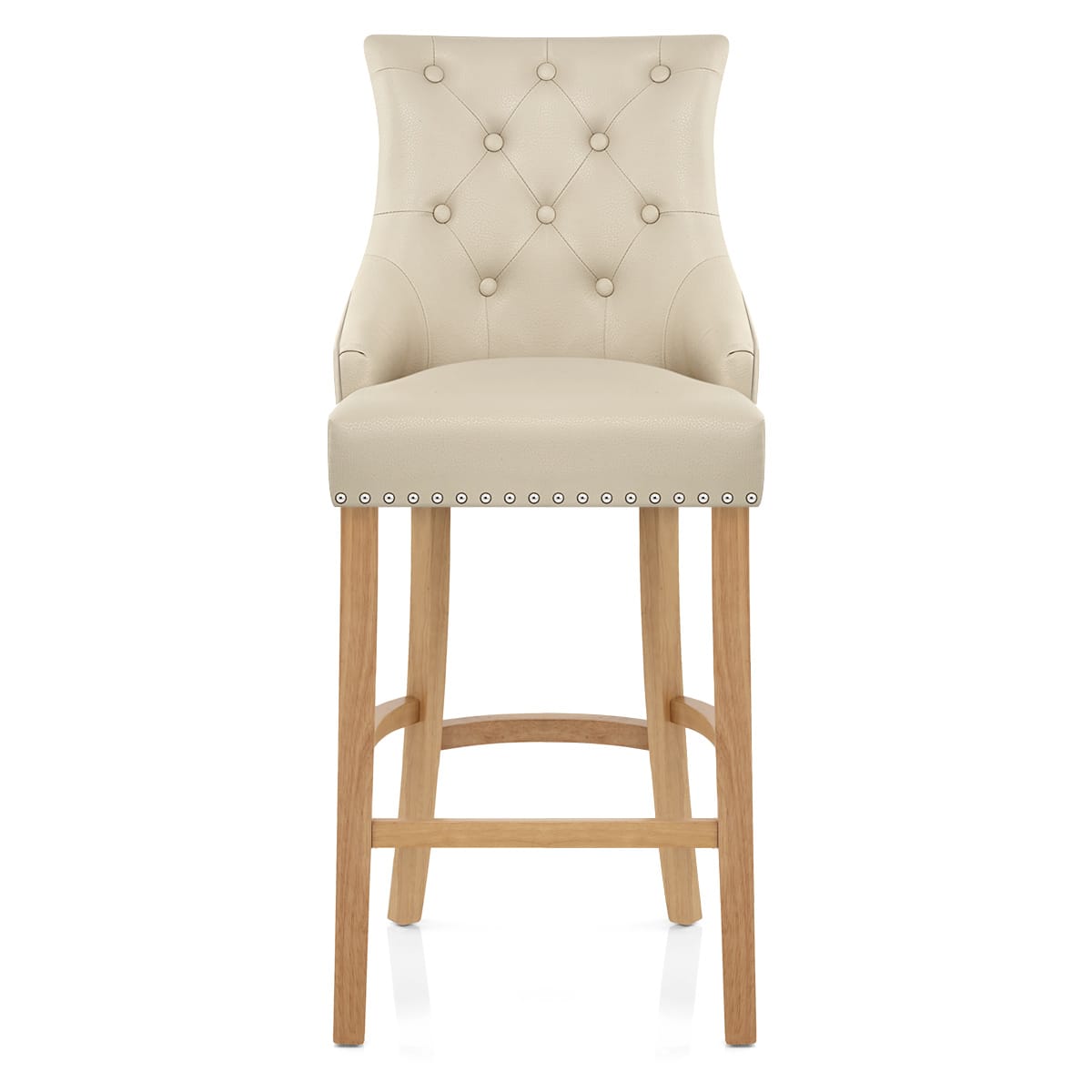 Ascot Oak Stool Cream Leather
