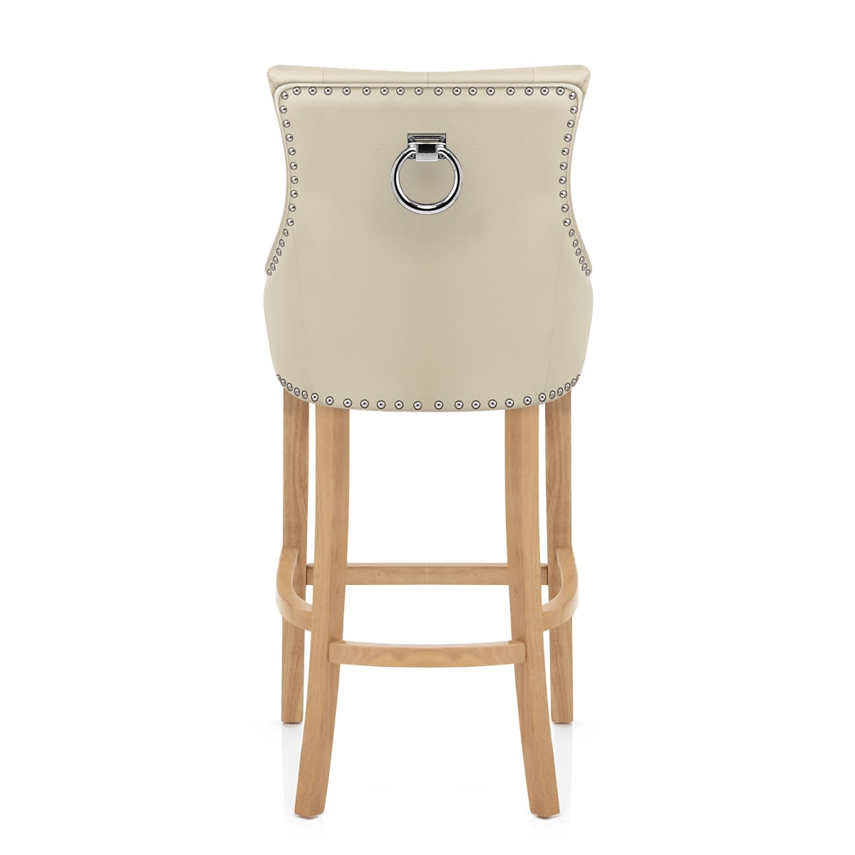 Ascot Oak Stool Cream Leather