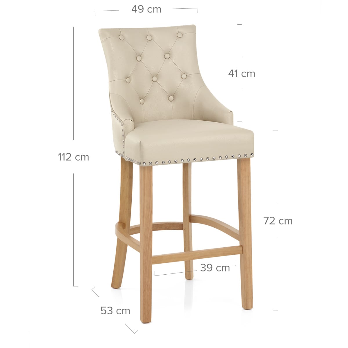 Ascot Oak Stool Cream Leather – Atlantic Shopping